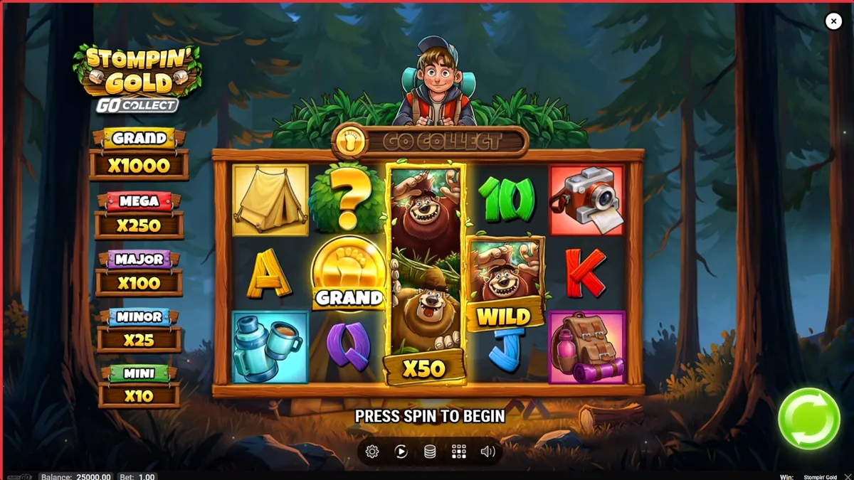 Jack Tracker explorando a floresta em Stompin’ Gold GO Collect